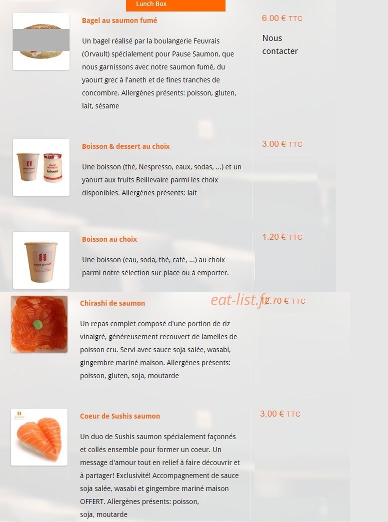 Pause Saumon — carte page 2