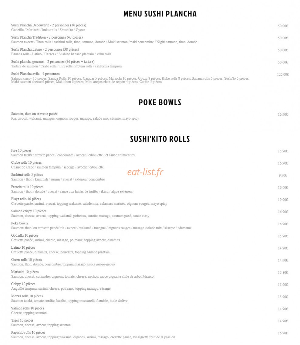 Sushi'Kito — carte page 2
