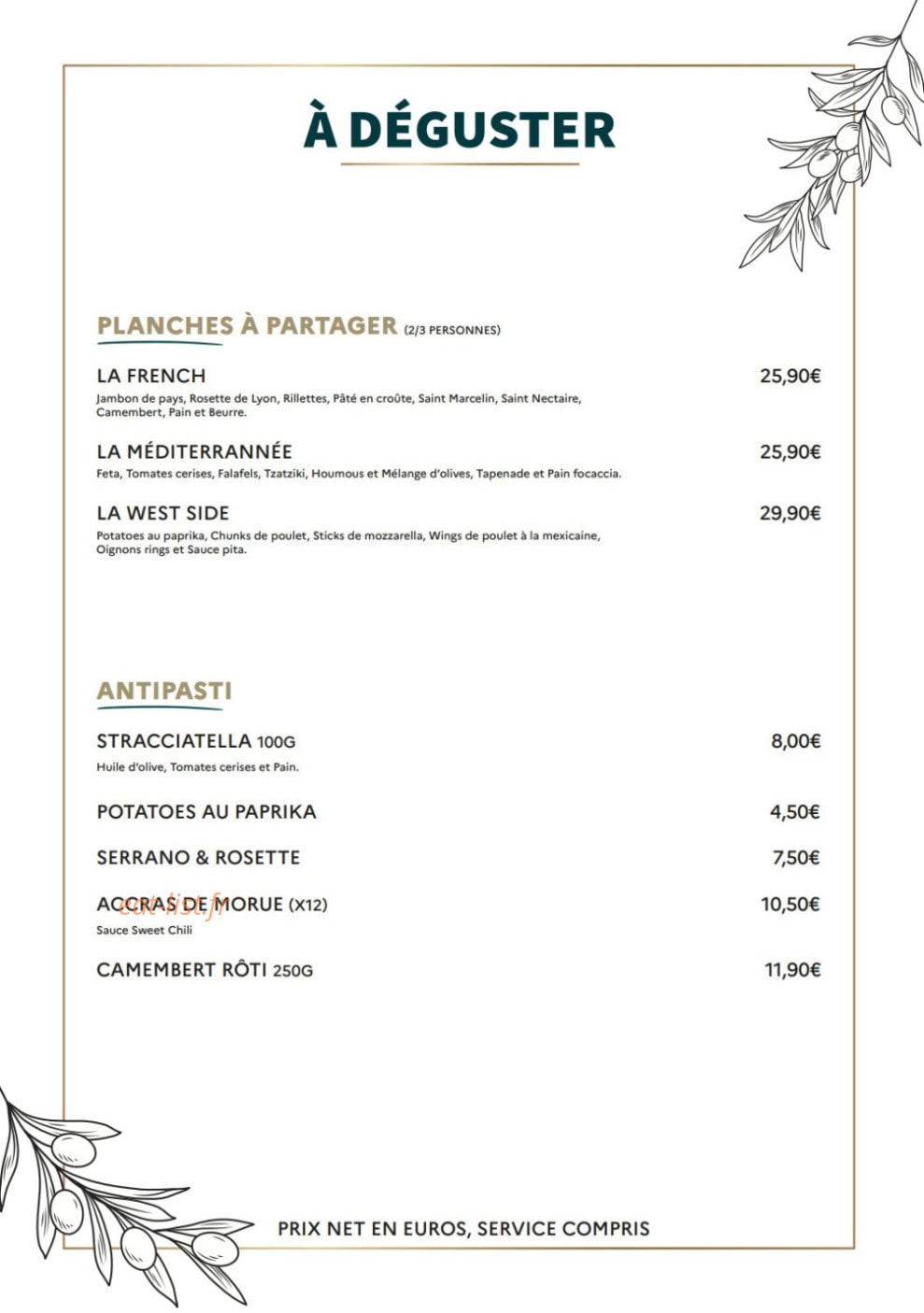 West Side Garden — carte page 1