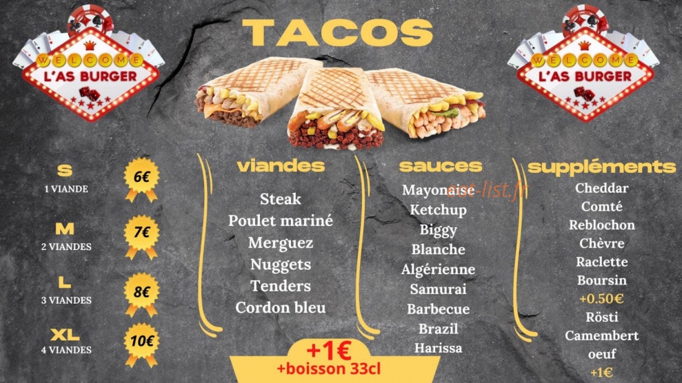 L'AS Burger — carte page 4