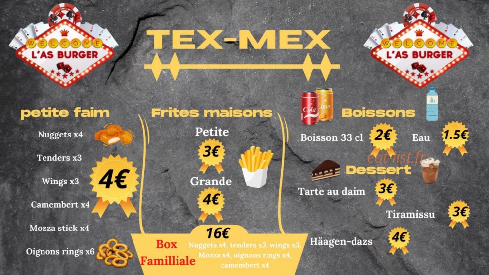 L'AS Burger — carte page 3