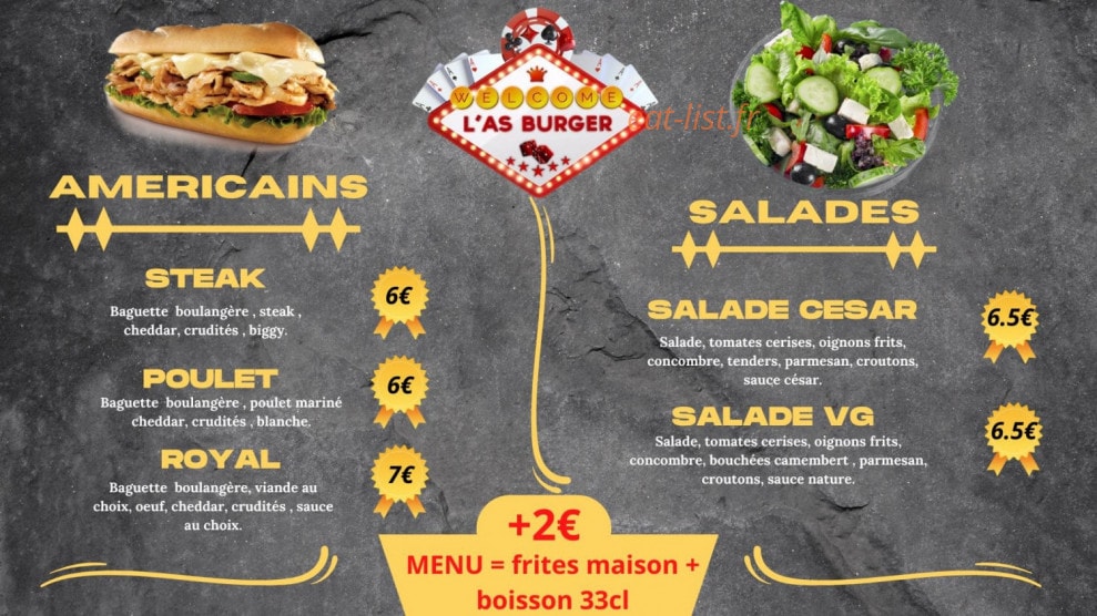 L'AS Burger — carte page 2