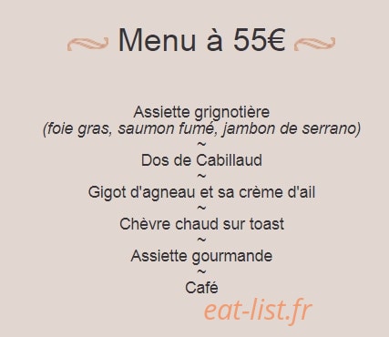 Auberge La Grignotière — carte page 9