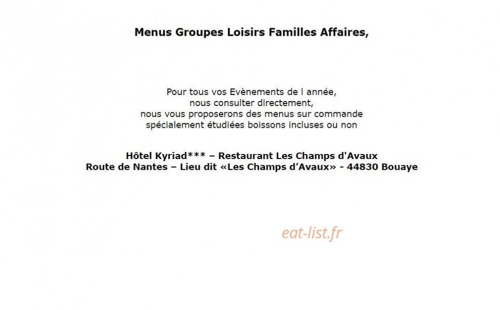 Restaurant Les Champs d'Avaux — carte page 6