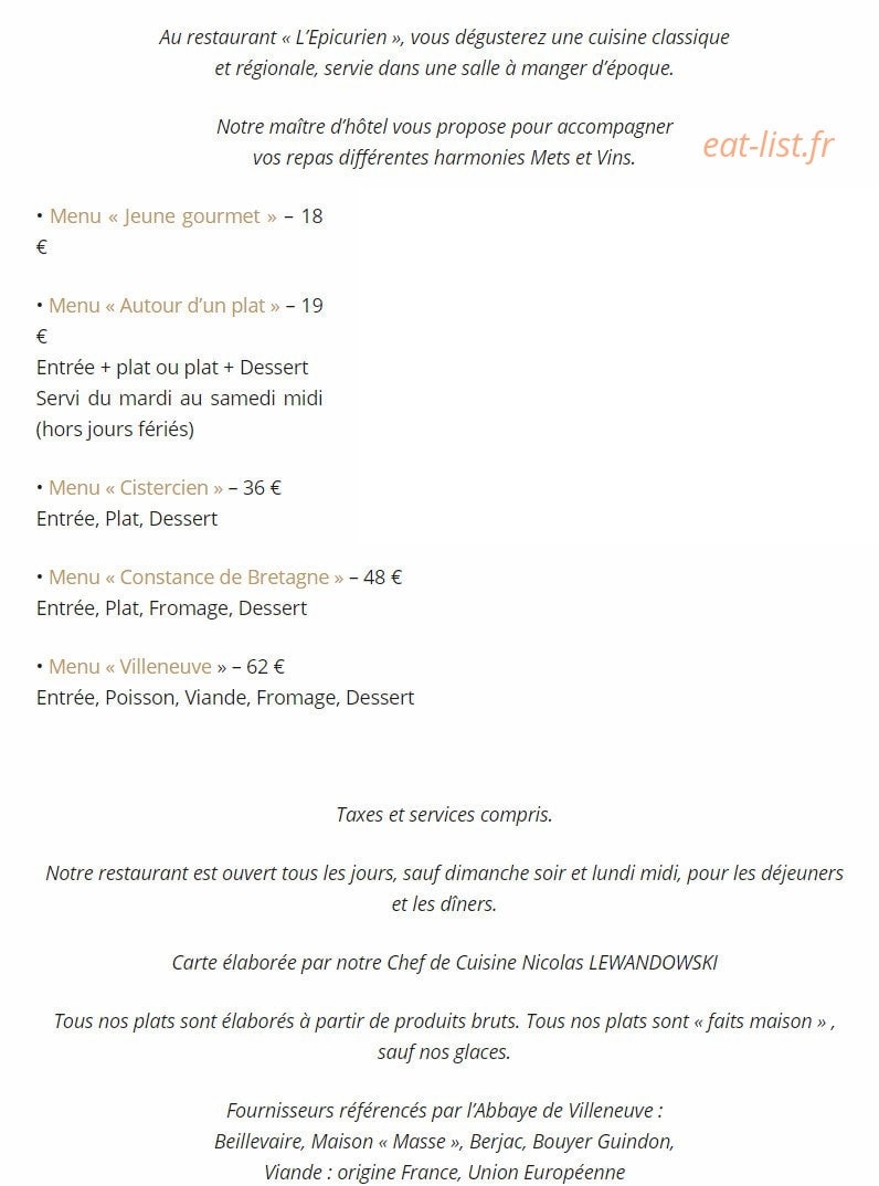 L’Epicurien — carte page 1