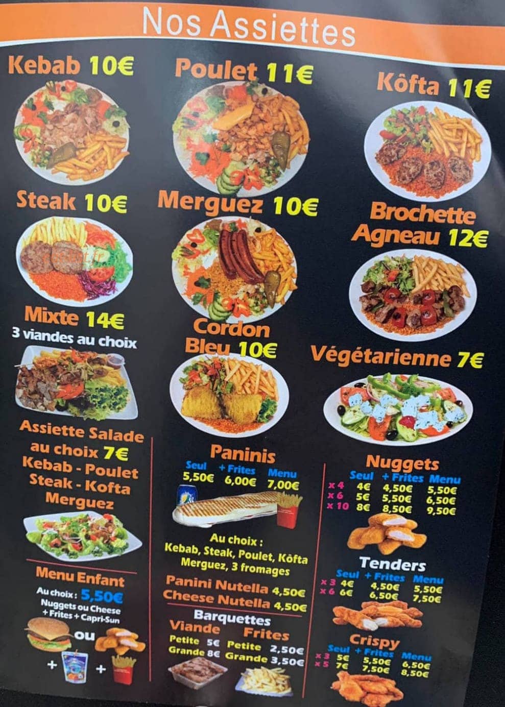 Sorinières Kebab — carte page 2
