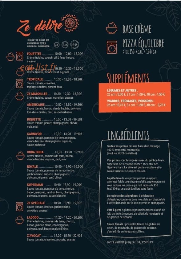 Ze pizza — carte page 2