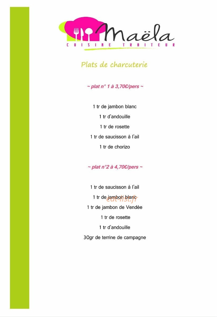 Maëla Cuisine — carte page 5
