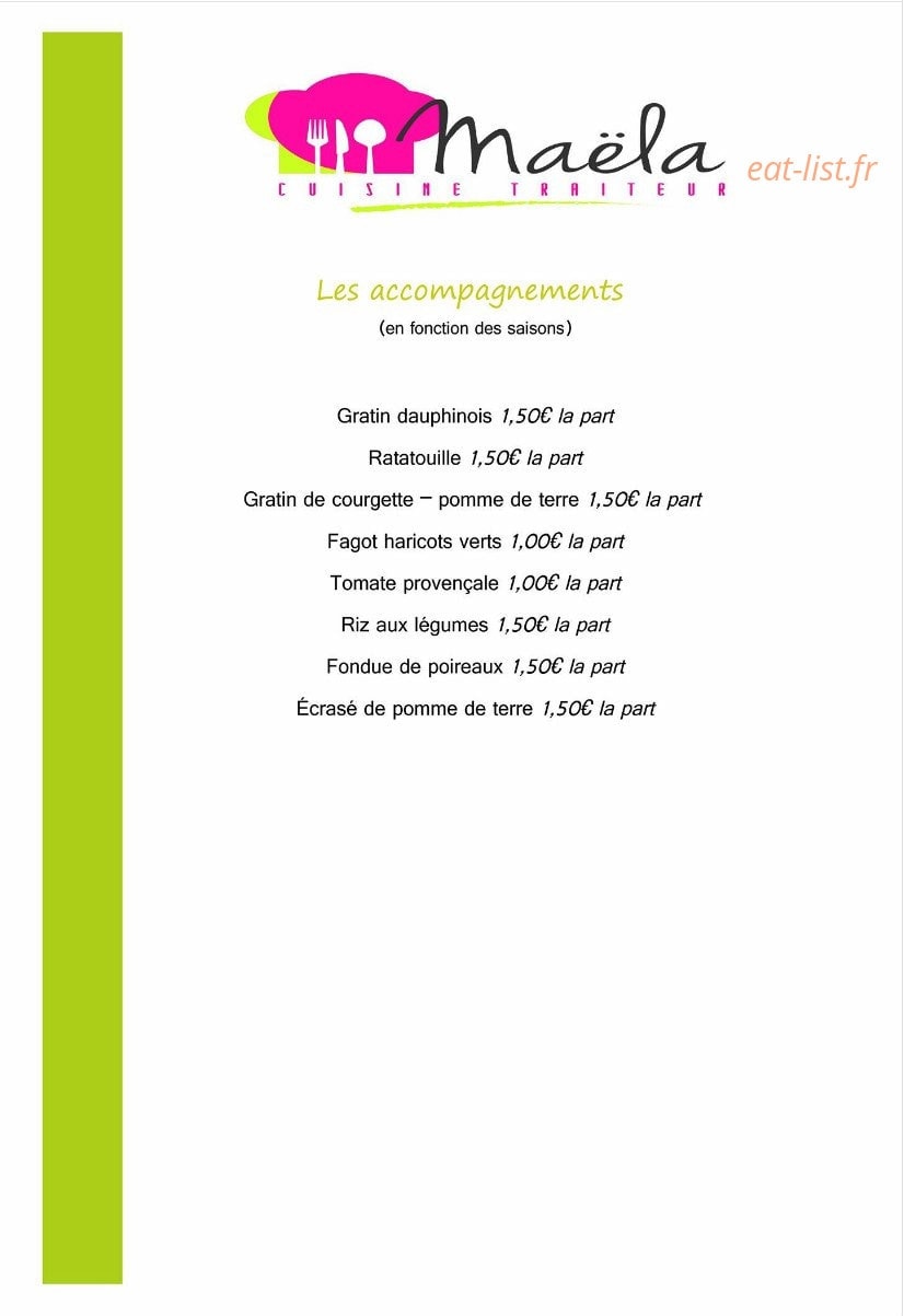 Maëla Cuisine — carte page 7