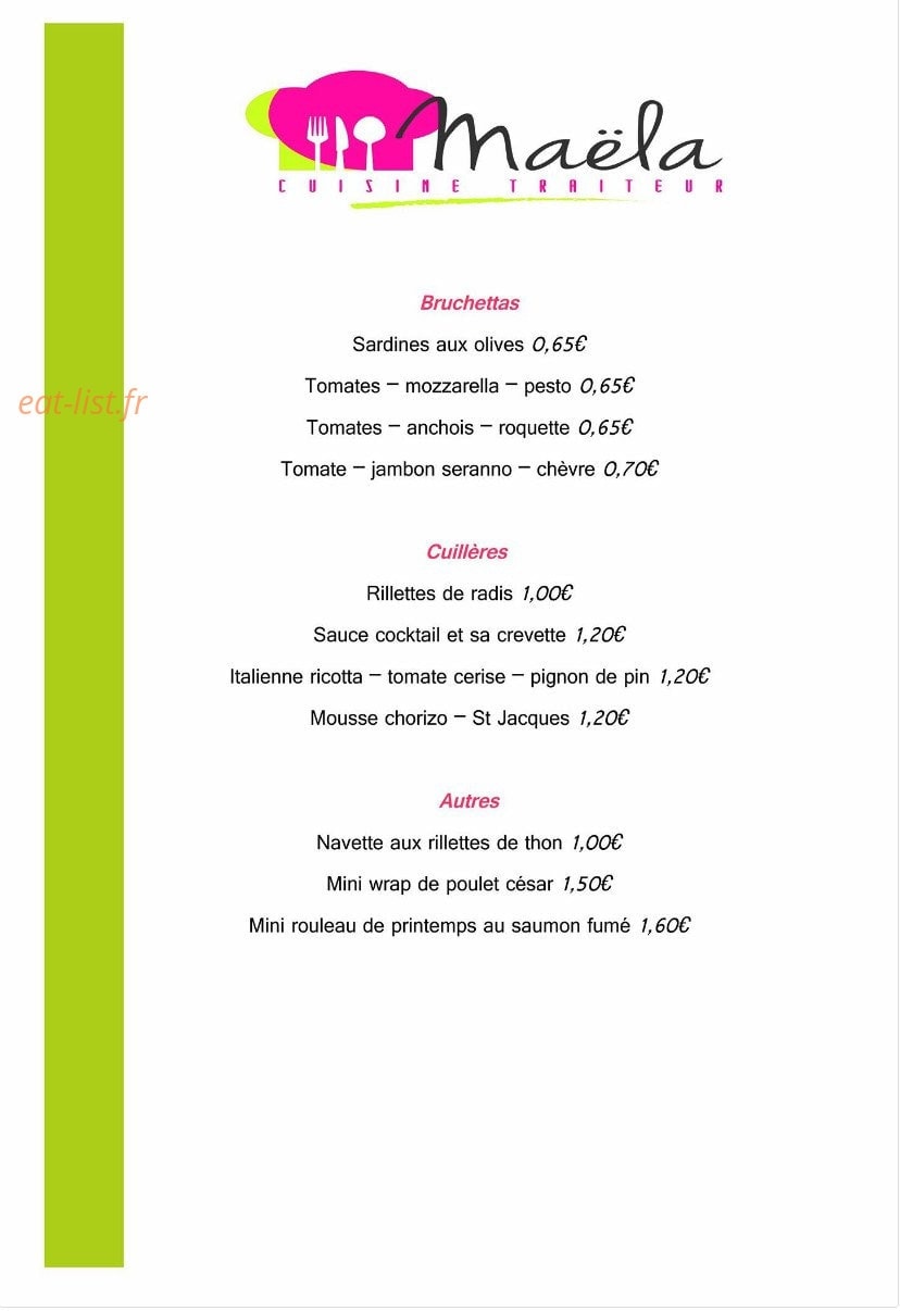 Maëla Cuisine — carte page 13