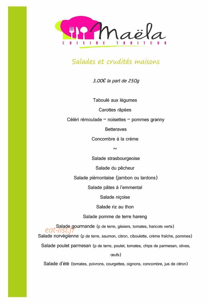 Maëla Cuisine — carte page 10