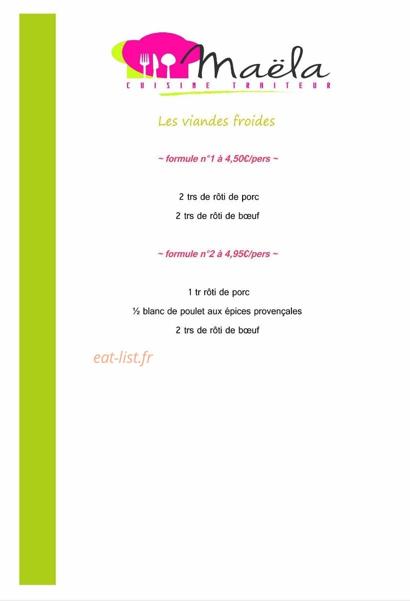 Maëla Cuisine — carte page 4