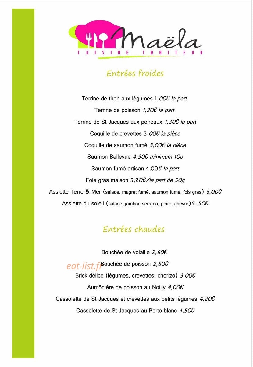 Maëla Cuisine — carte page 11
