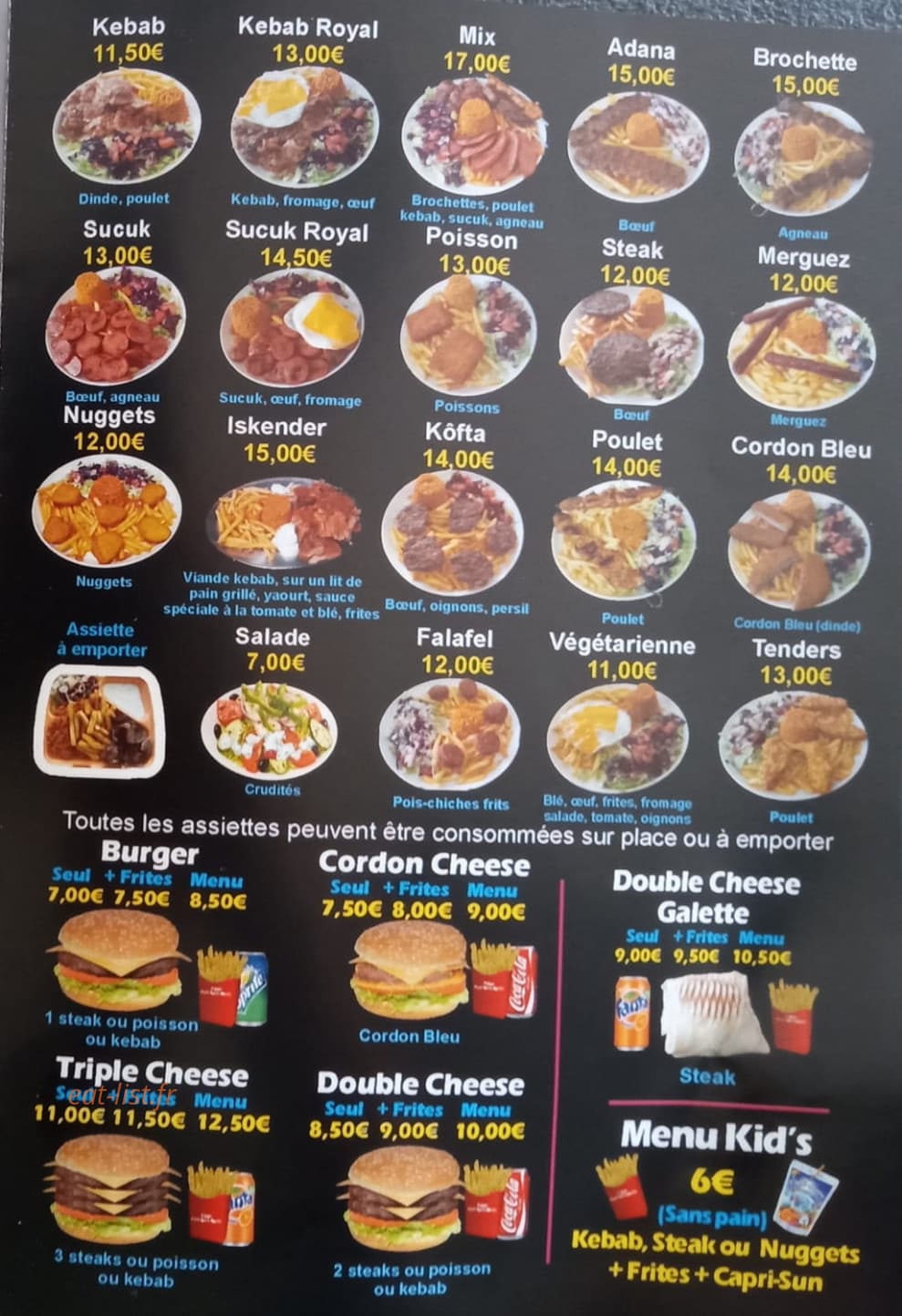 Kebab Pont Saint — carte page 3