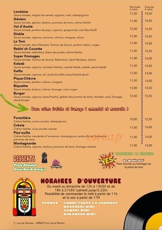 Pat'a Pizz' — carte page 2
