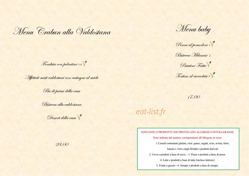 Ristorante Crabun — carte page 3