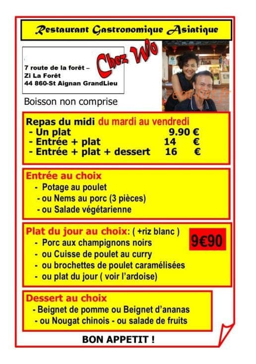 Chez Wo — carte page 1