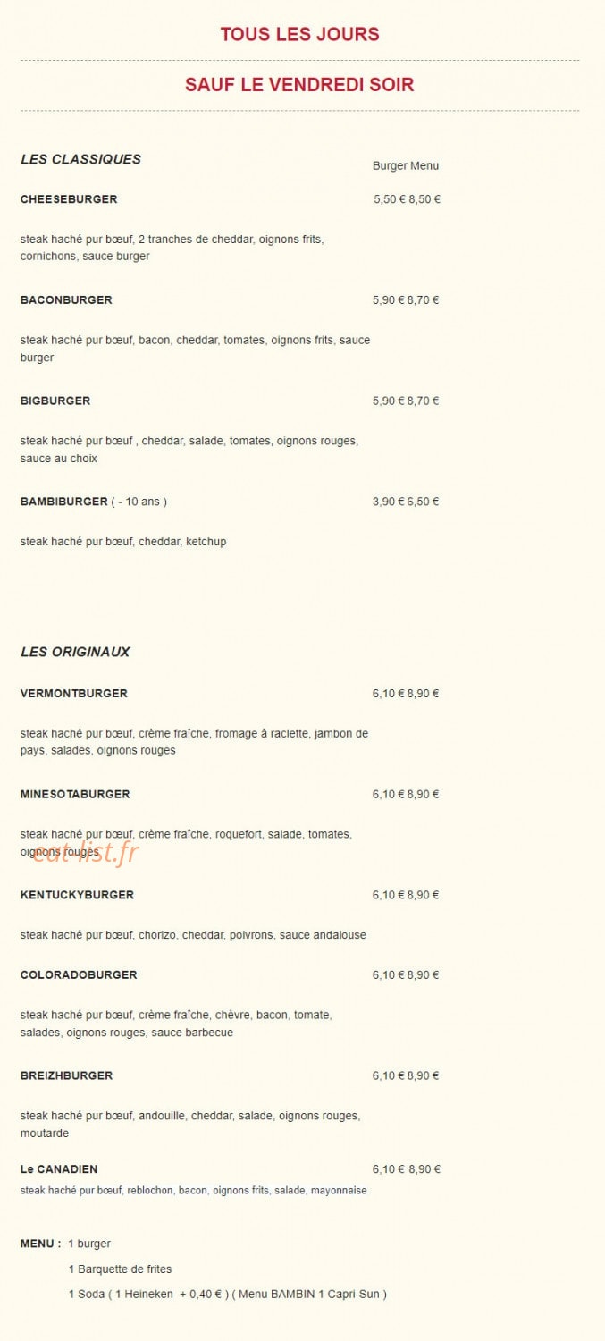 Carte et menu de Pizz Burg à Saint Aignan Grandlieu — Les burgers