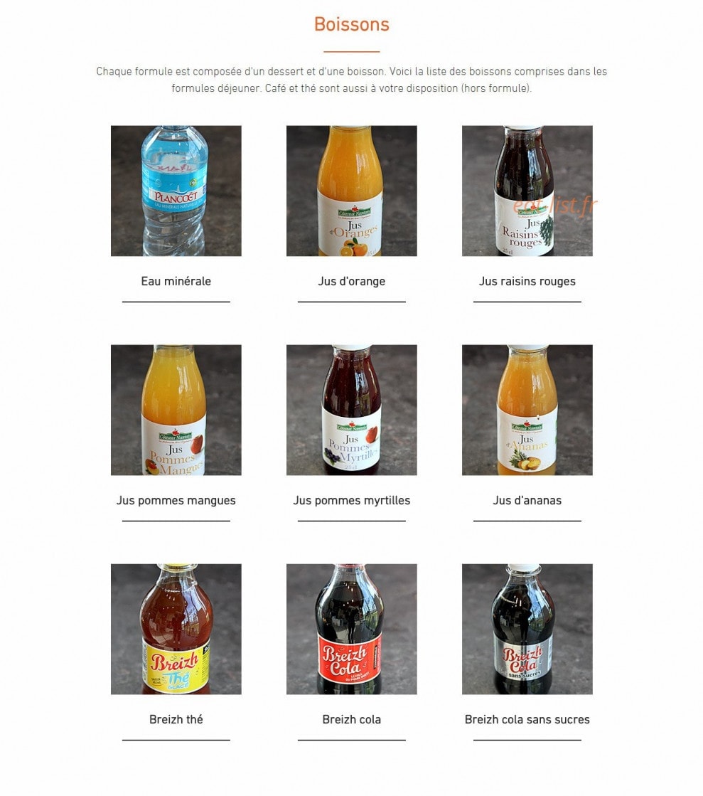 La Cuisine de Brison — carte page 4