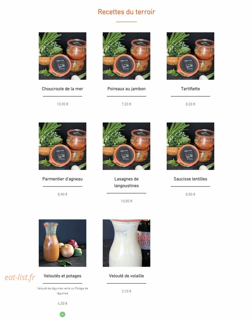 La Cuisine de Brison — carte page 5