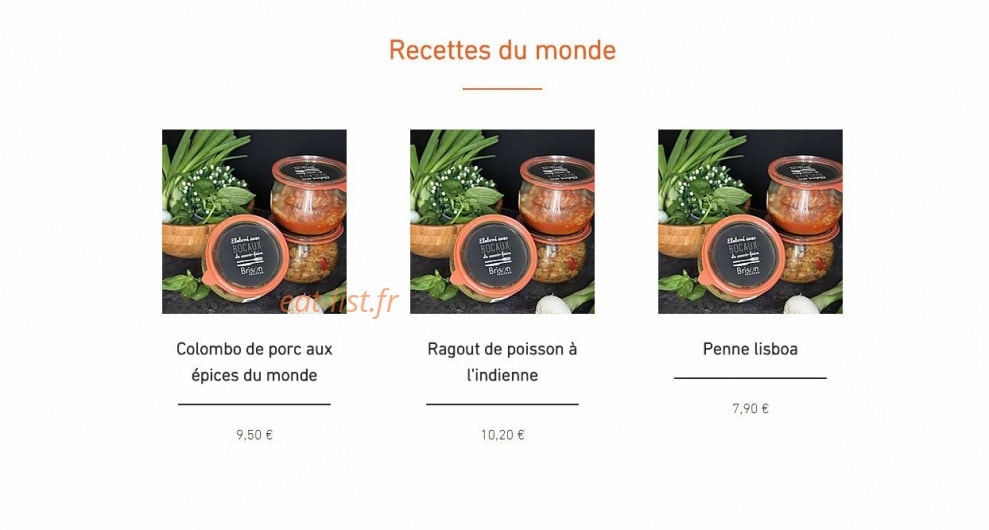 La Cuisine de Brison — carte page 6