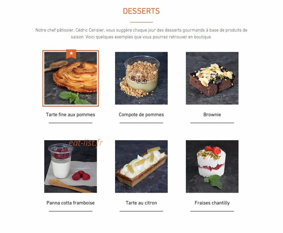 La Cuisine de Brison — carte page 3