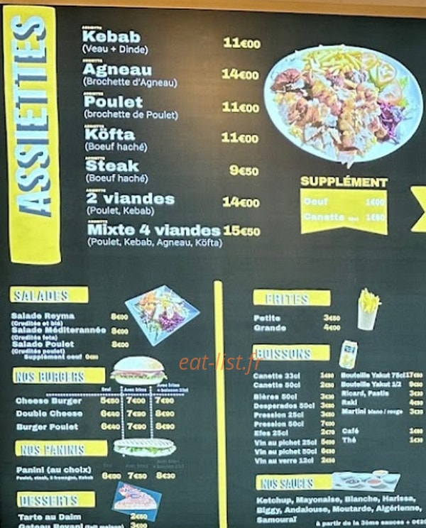 Reyna kebab — carte page 1
