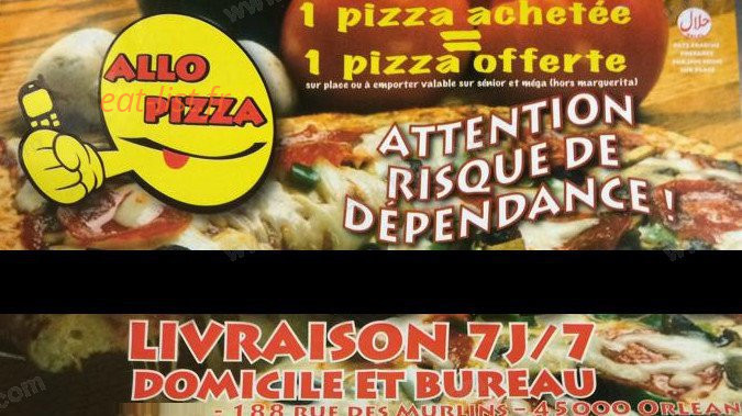 Allo Pizza — carte page 1