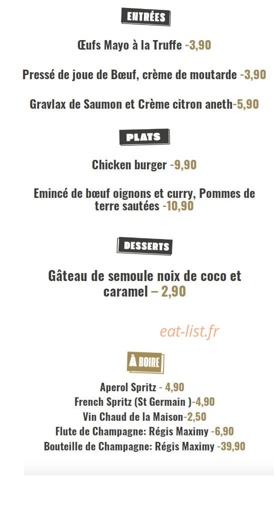Au Bouillon — carte page 1