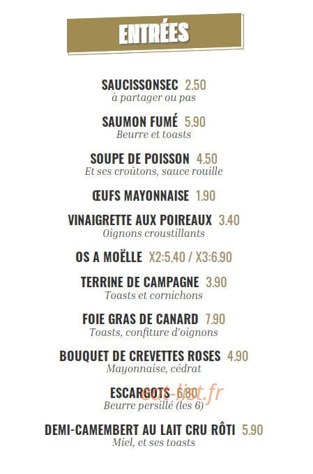 Au Bouillon — carte page 2