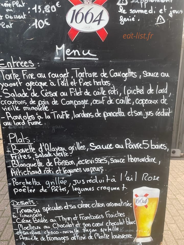 Au Coin Gourmand — carte page 1