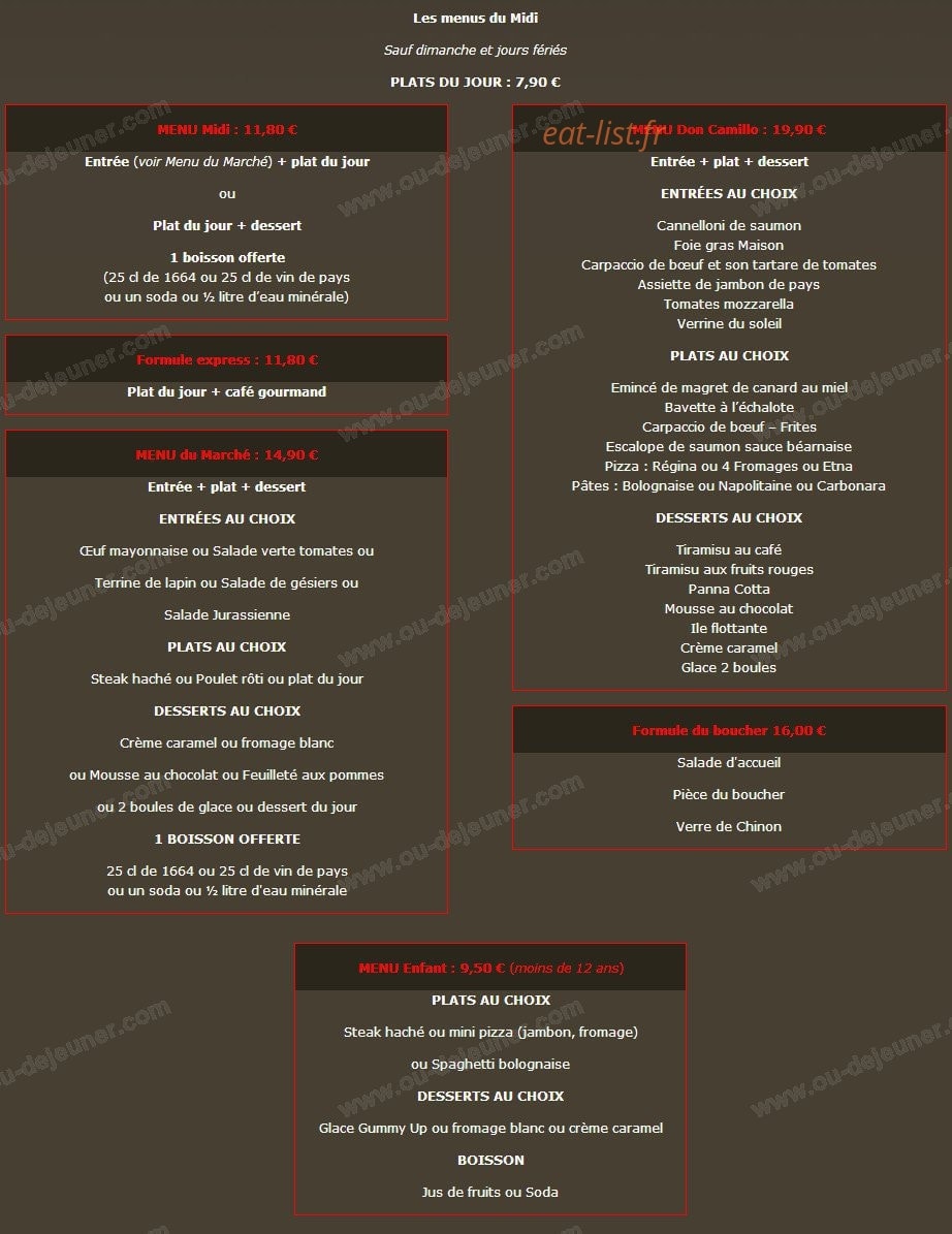Au don camillo — carte page 9