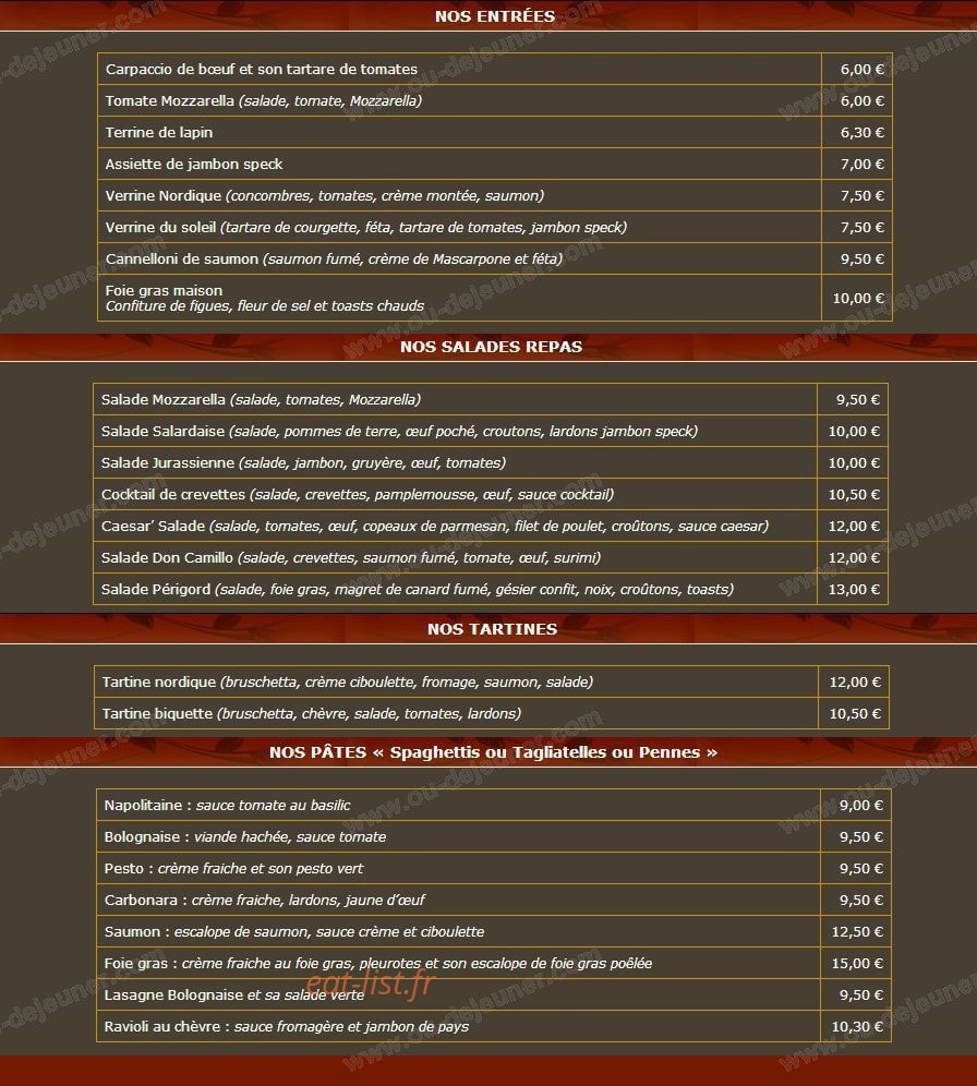 Au don camillo — carte page 1