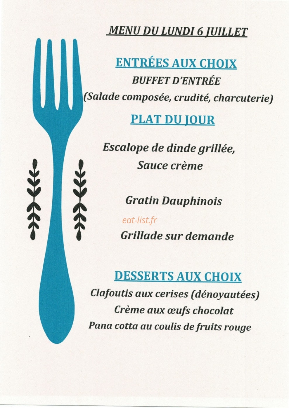 Au P'tit Bonheur — carte page 1