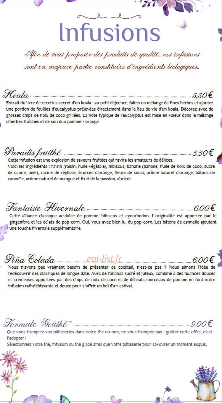 Bio Tea Flor — carte page 1