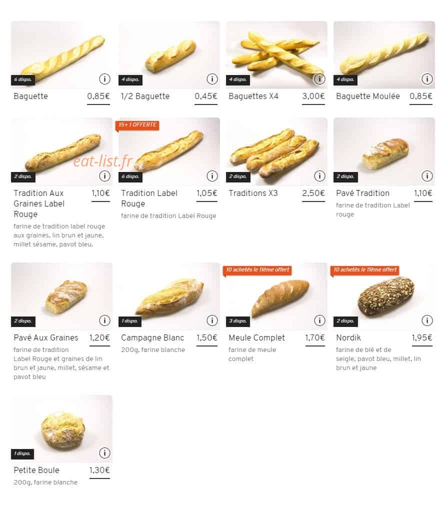 Boulangerie Katy & Frederic — carte page 8