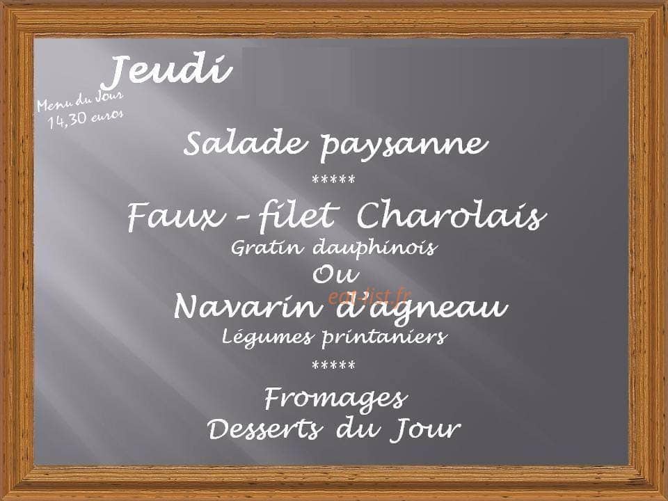 Brasserie du Parc — carte page 1