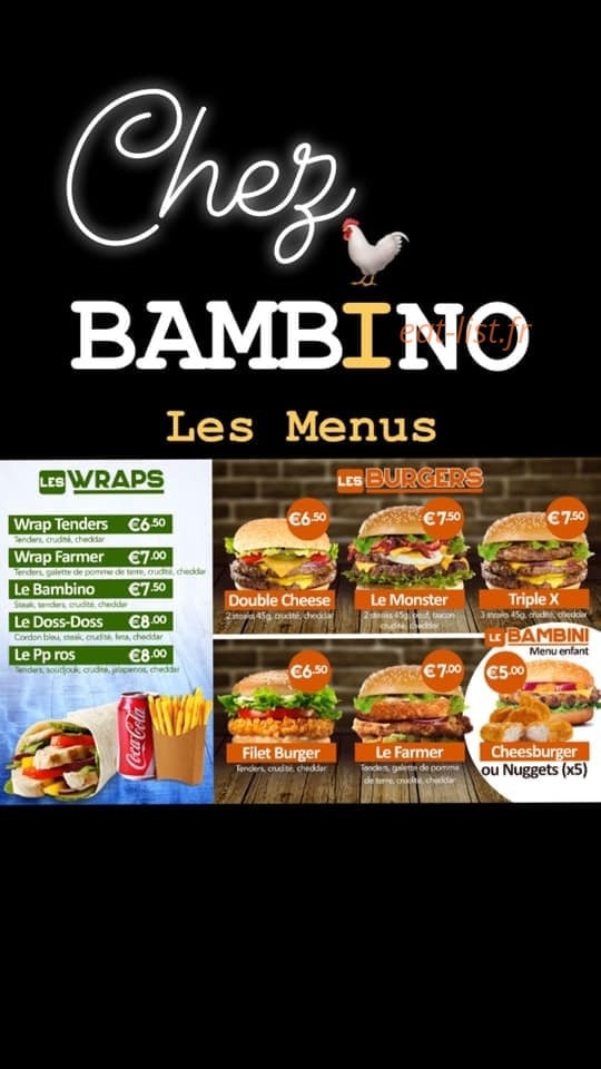 Chez Bambino — carte page 1