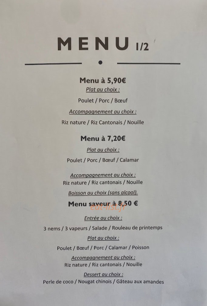 Chez LI — carte page 1