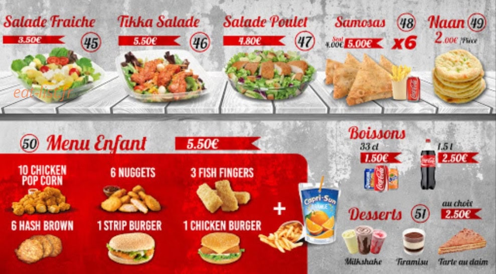 Chicken Flavor — carte page 8