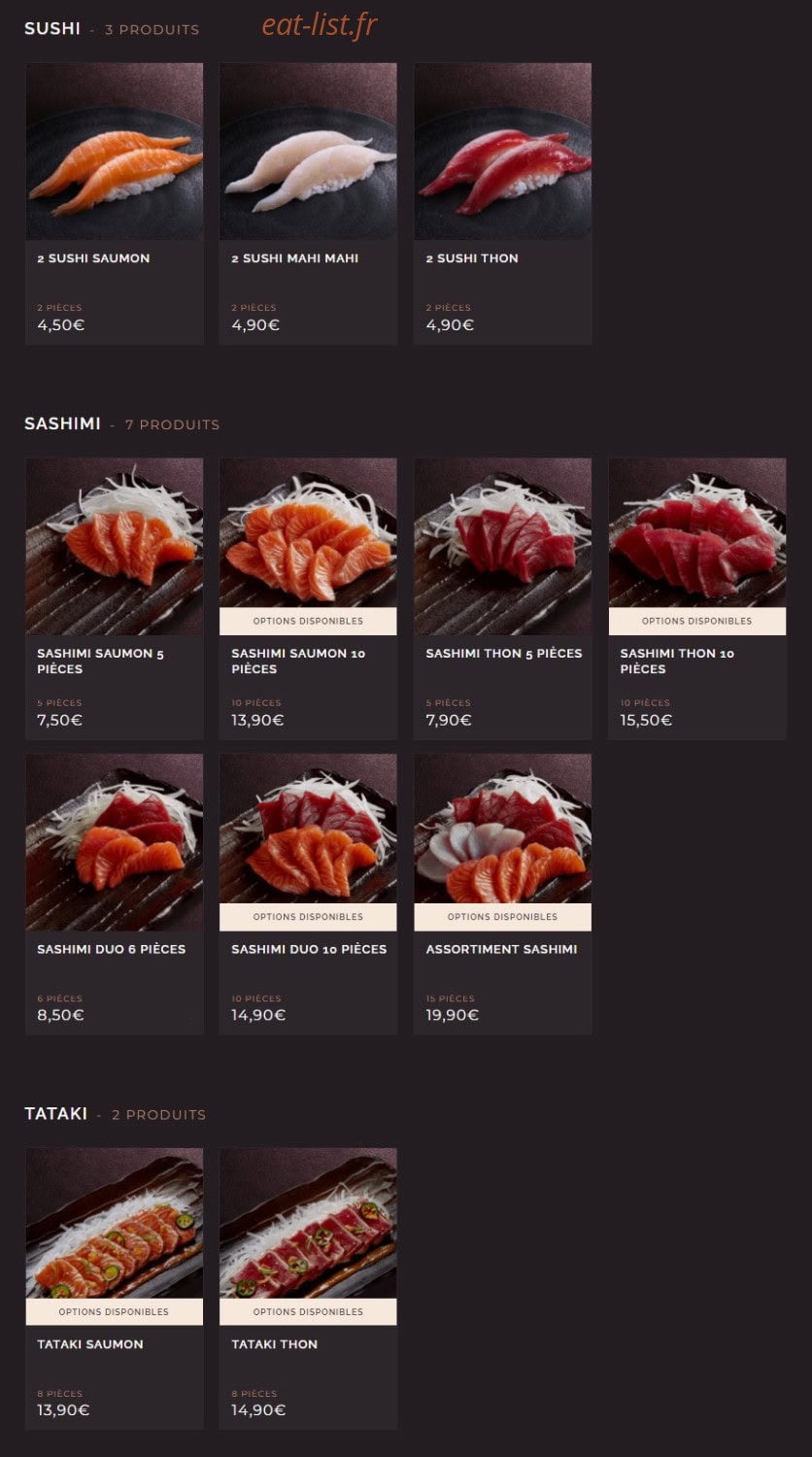 Côté Sushi — carte page 8