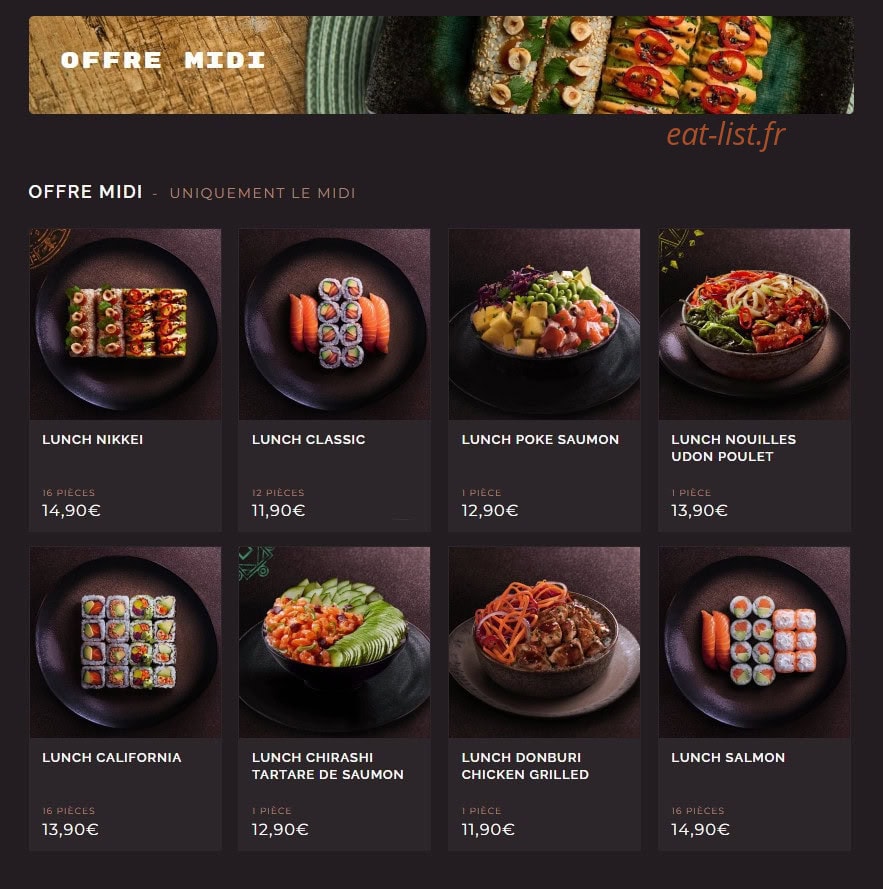 Côté Sushi — carte page 2