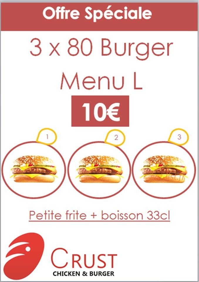 Crust Chicken And Burger — carte page 1