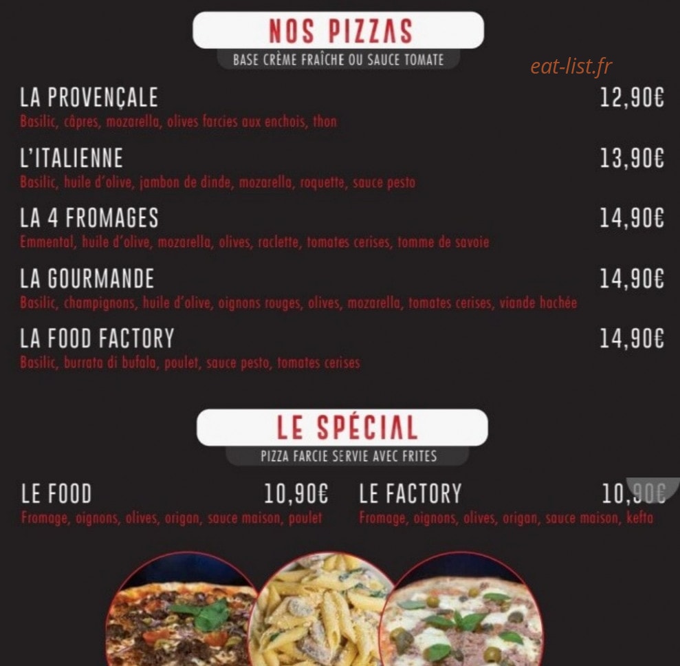 Food factory — carte page 3