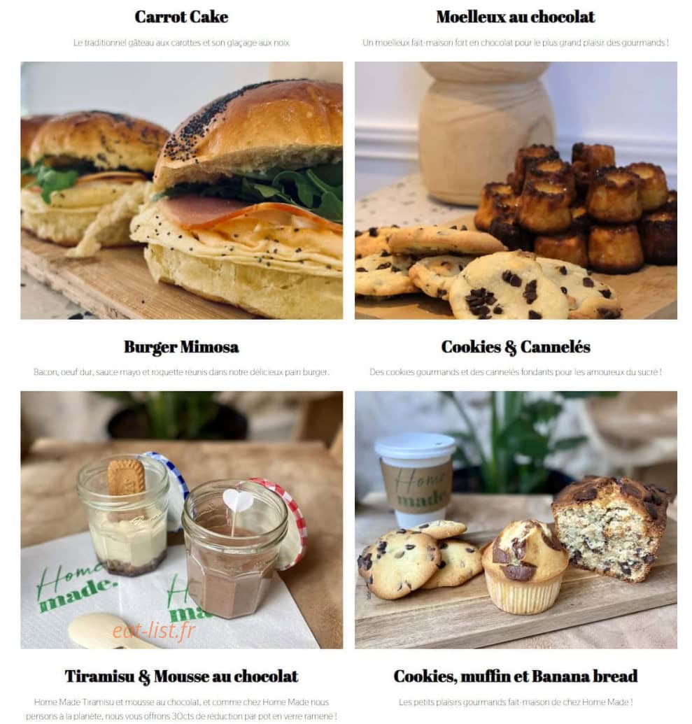 Home Made — carte page 4
