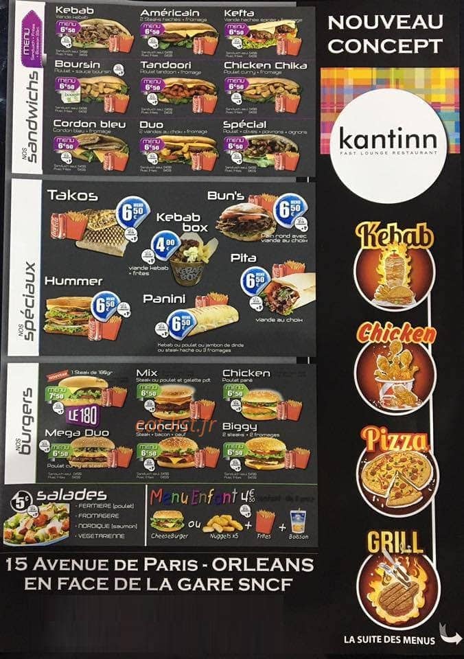 Kantinn — carte page 1