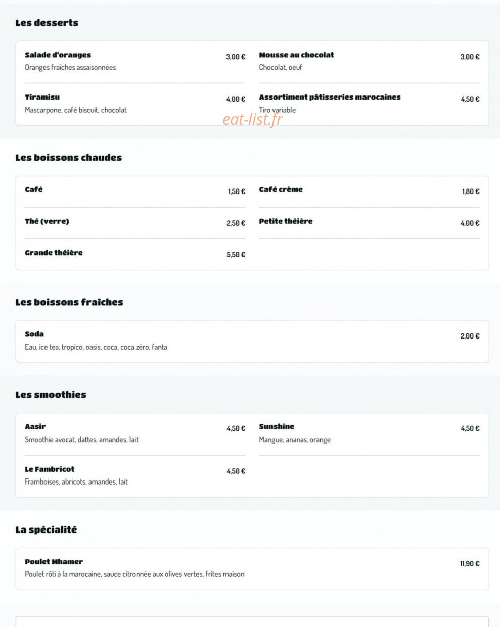 Kool Mama — carte page 2