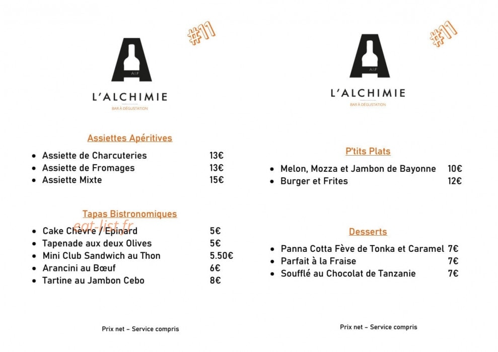 L'Alchimie — carte page 1