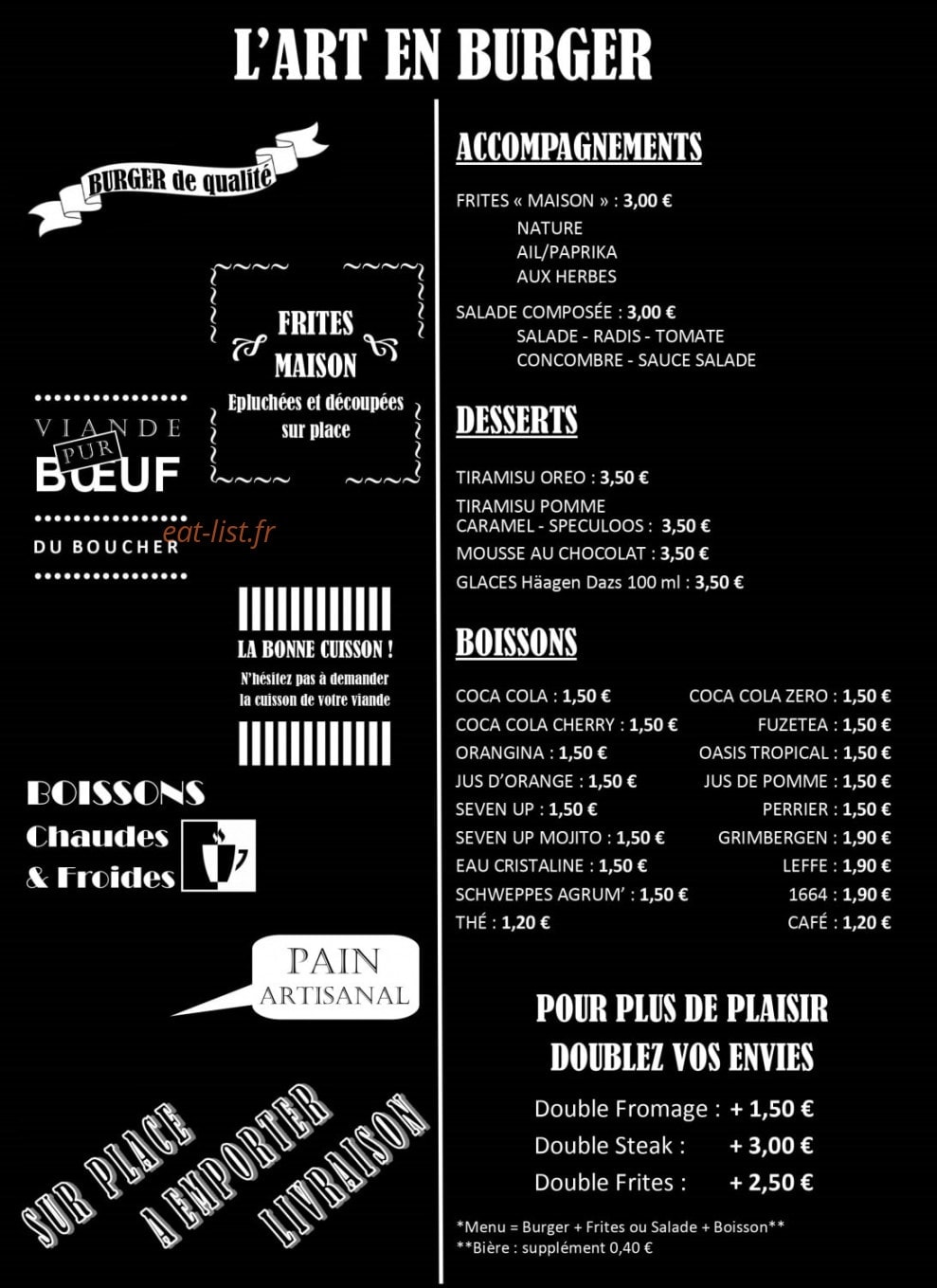 L'Art En Burger — carte page 1