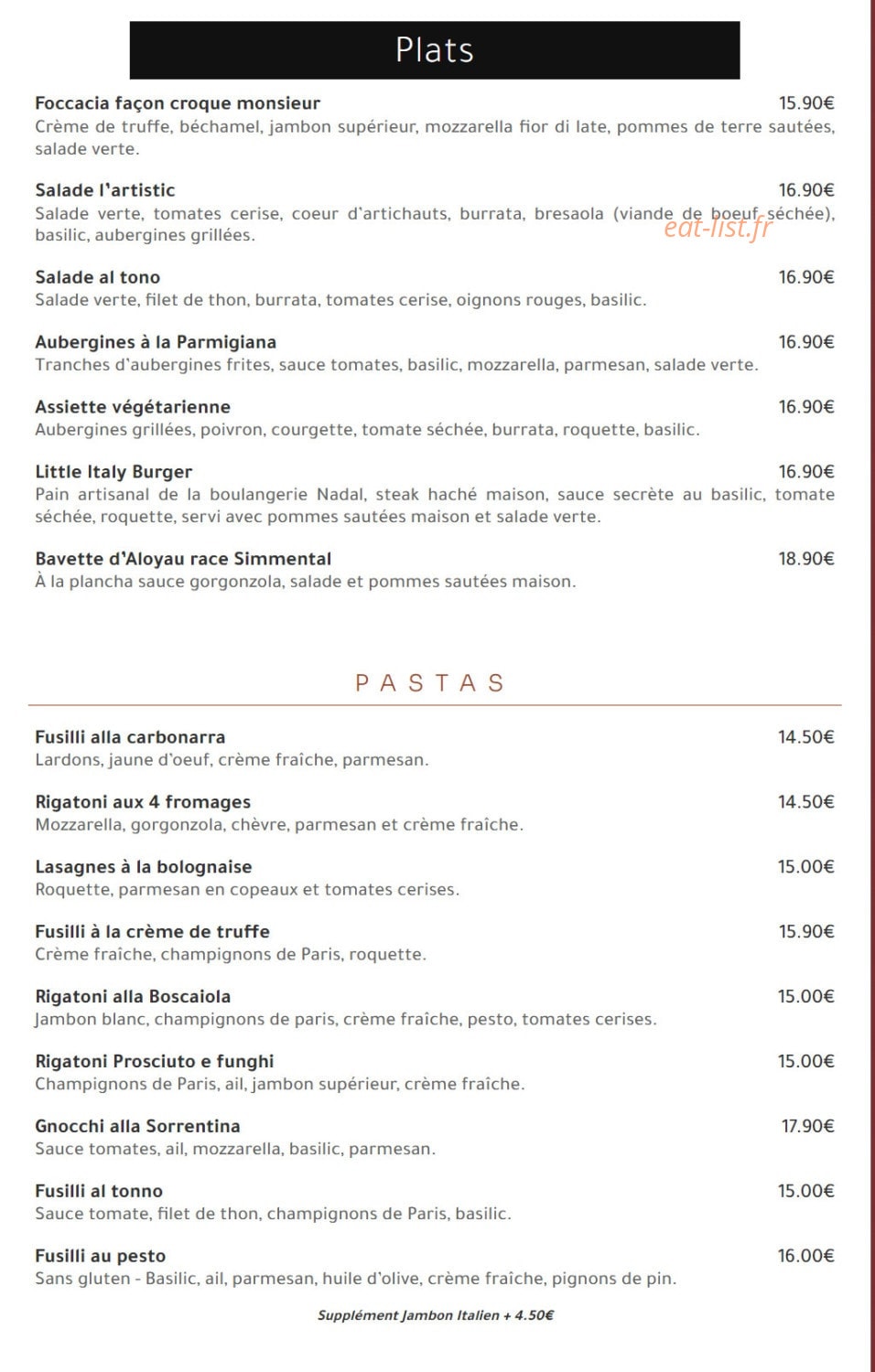 L'Artistic — carte page 2